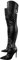 blingqueen Damen Stretch Stiefel Spitze Stiletto Overknee Boots mit Schnallen Reißverschluss PU Schwarz 46 EU