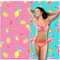 Lubibi Toalla Microfibra Juego De 2, 160*80cm Toalla De Playa Grande, Secado Rápido, Ultra Suave, Control De Arena, Bueno Para La Playa, El Yoga, La Sauna, Toalla Deportiva Ligera, Tema Piña Flamingo