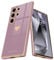 Teageo for Samsung S24 Ultra Case Cute Heart Pattern for Women Girls Slim Luxury Bling Plating Soft TPU Anti-Scratch Shockproof Bumper Phone Case for Samsung Galaxy S24 Ultra 5G, Lavender