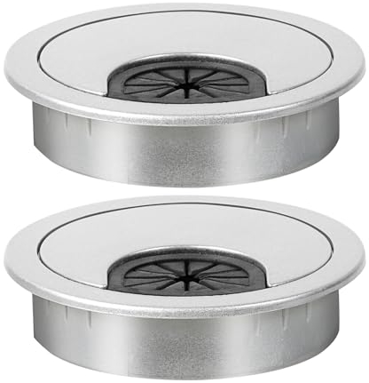 Dawenur 2Pcs Kabeldurchführung Schreibtisch 60mm Kabeldurchlass Kunststoff Tischdurchführung für Tisch Office Schreibtische