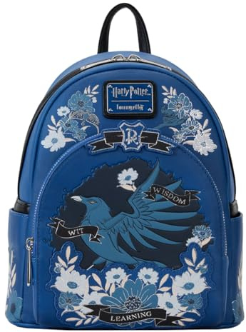 Loungefly Warner Brothers Harry Potter Ravenclaw House Tattoo Mini Backpack, Blau, One Size, Harry Potter, Blau, Taille unique, Modern