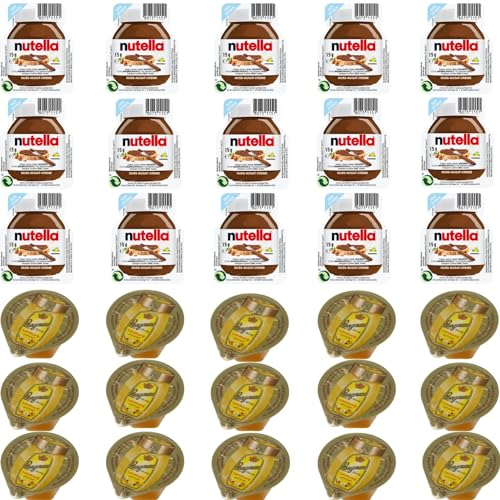 15 x 15g Nutella + 15 x 20g Langnese Landhonig = 30 Portionspackungen für ein perfektes Frühstück - Zusammengestellt von FISGUS® by krass-shoppen-de
