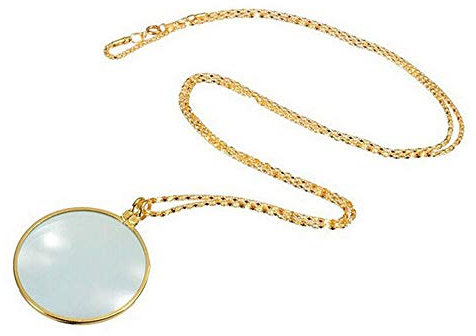 Lupe mit 5-facher Vergrößerung, einzigartige Vintage-verzierte, Elegante, Lange Kette, Lupe, Anhänger, Halsketten, Lupe (Farbe: Silber), wunderschöne Landschaft Chaser of Light