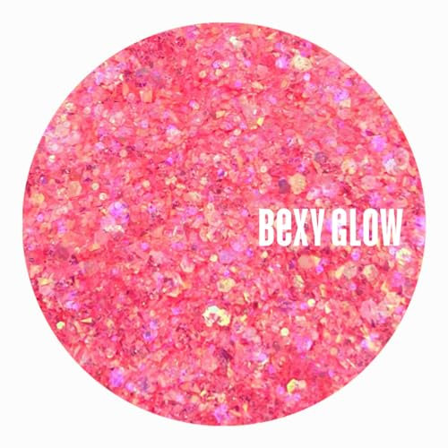 Bexy Glow Colour Acrylic Powders Senorita | Hot Girl Summer Acrylic Nail Collection | Professional Acrylic Nail Powder | Glitter Nail Acrylic Powder | Pink Acrylic Nail Powder | 20g