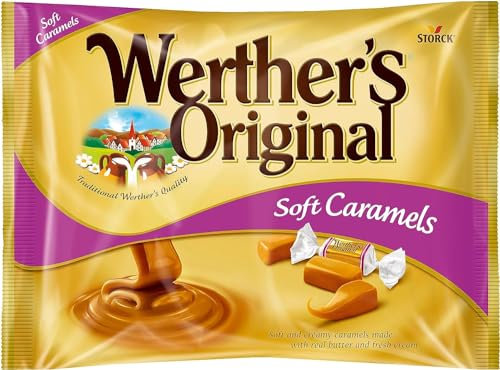 Caramelo Alemania compatible con Werther's Original - 1 bolsa - Caramelo de crema de caramelo suave - Sabor caramelo suave - 180g