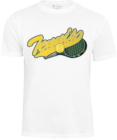 T-Shirt Tennis, Shirt Tennisspieler, Weiss Gr. XXL