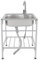 OUKANING 60 x 45 x 75 cm - Évier autoportant en acier inoxydable - 1 bac - Lavabo multifonction avec robinet chaud/froid - Charge maximale : 60 kg - Drainage rapide
