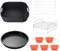 Trintion Heißluftfritteuse Zubehör 4 stk Silikon Backform Für Airfryer Accessories Compatible with Philips Airfryer XL 6.2 L Cosori 5.5 L 4.7 L Cecotec 6L Airfryer Silicone Mould Pot Reusable
