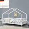 DELUKE® Kinderbett 70x140 cm Mila - mit Lattenrost, Rausfallschutz | Hausbett Kinder Haus Bett Kinderzimmer Bodenbett Einzelbett Kinder Bett Klein Kinderbett Montessori Bett | Weiß