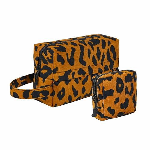 Jiliyote Kosmetiktasche Damen-Cord - Kulturtasche, Kosmetikbeutel, Make-up Tasche Set für Mädchen und Reisen