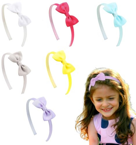 6 Pièces Serre tete Fille Serre-tête Enfant avec Cœur Nœud Papillon Recouvert de Paillettes Bandeau Femme Cheveux Accessoire Multicolore pour Saint Valentin Fête,serre tete fille