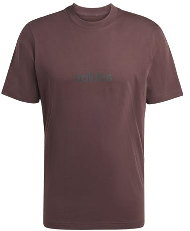 Adidas Homme Essentials Linear Single Jersey Tee, Shadow Brown/Black, 4XL