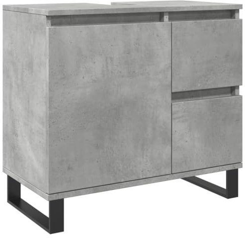 vidaXL Mueble de Lavabo Madera ingeniería Gris hormigón 65x33x60 cm