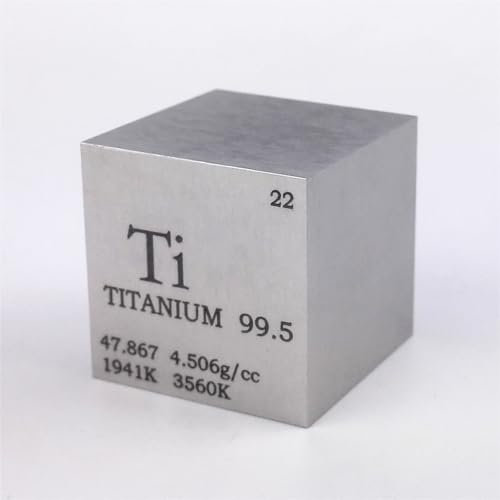 Titan 1kg Würfel 99,5% 60,7mm Seite mit sicherer Fase graviert Periodensystem