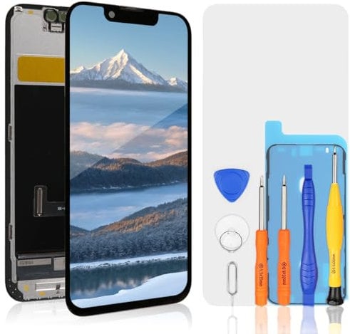bokman für iPhone 13 Mini Display Ersatzbildschirm Schwarz LCD-Glas-Touchscreen, Passendes Profi-Werkzeugset enthalten(5,4 Zoll)