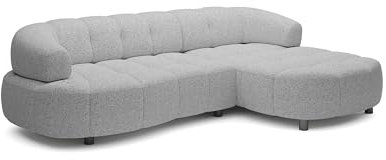DomoHome ECKSOFA WESPER S - Eckcouch Mit Elektrischer Sitzverstellung, L-förmig, Freistehend, Relaxfunktion, Avangarde Collection, 183x284x79 cm Rechte Seite Grau