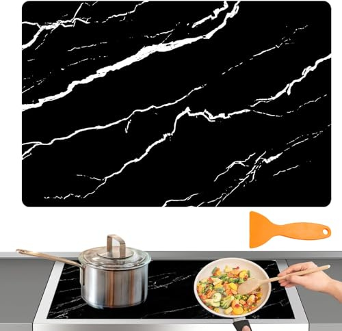 Induction Hob Protector Mat, 52x78 cm Silicone Induction Cooker Covers, Kitchen Worktop Countertop Mat, Scratch-Proof Heat Resistant Stove Cover, Protective Pad for Induction Stove Easy Cut