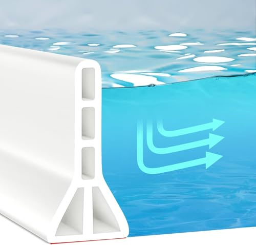 TAOQILE Schwallschutzleiste Dusche, Wasserstopper Dusche, Höhe 10 cm, Flexible Schwallschutz, Water Stopper Strip für Nass- und Trocken-Trennung, Wasserblockleiste, Duschschwelle (100cm,Weiß)
