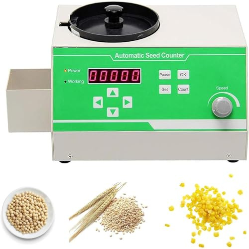 GYKOZY Automatic Seed Counting Machine, Electric Rice Seeds Counter with 2 Sample Tray, Speed Adjustable, Count Capacity 1~99999