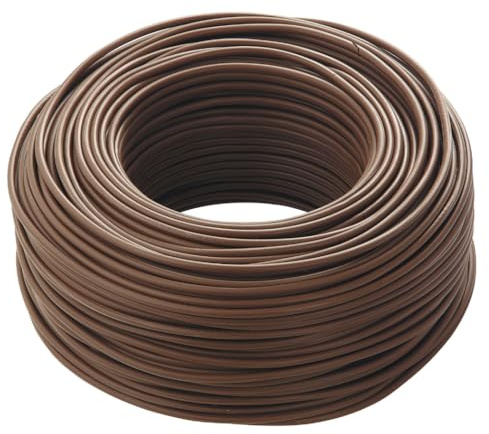 cordina, cavo elettrico, 25 metri, 4 mmq mm2, 1x4 mm, colore marrone, in rame, filo unipolare, conforme CPR, FS17, ideale per ristrutturazioni impianto elettrico per case e appartamenti