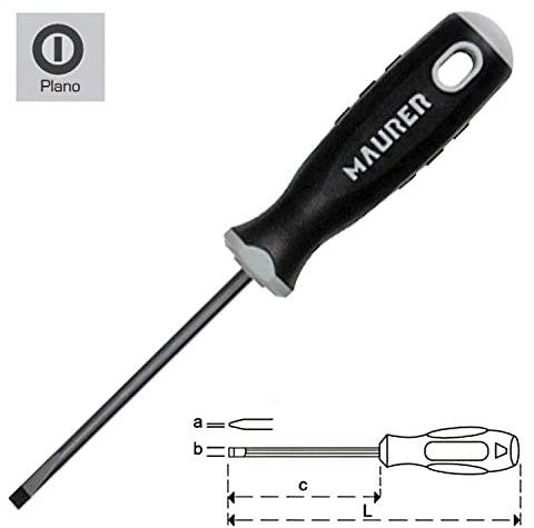 Destornillador Maurer Vaciada 0,5x3,0x 80 mm.
