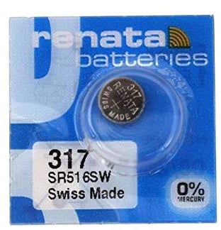 renata 317 SR516SW 1PACK X (10PCS) Silver 1.55V Watch battery Made in swiss