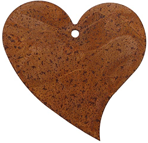 Rostikal Hängedeko Fenster Herz Rost Deko für Garten Edelrost Gartendeko zum Hängen (1, 10 cm)