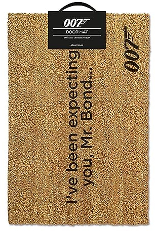 1art1 James Bond 007 I've Been Expecting You Fußmatte Dekomatte Innenbereich | Design Türmatte 60x40 cm