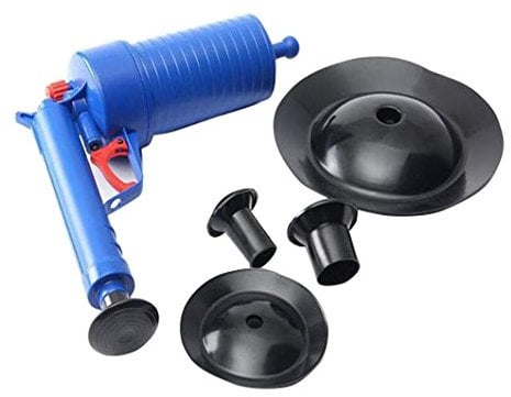 Air Pressure Drain Pump Pipe Dredge Tools, Air Power Drain Blaster, High Pressure Drain Opener for Toilet Bathroom, Suite for Dredging Home Toilet Bathtub Sink with 4 Suckers#5111(Blue)
