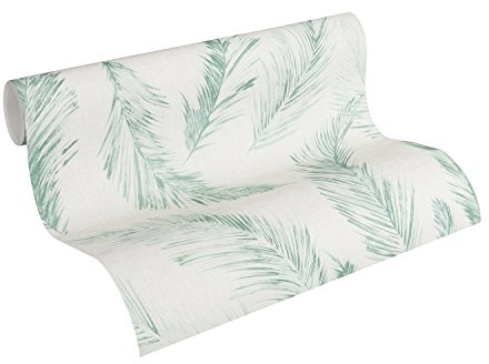 A.S. Création 358964 35896-4 Four Seasons Papier peint intissé aspect plumes Bleu/gris/vert 10,05 x 0,53 m