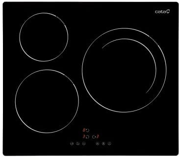 CATA IB 6303 BK (Integrado, con Placa de inducción, Negro, 1200 W, Alrededor, 16 cm), 2300 W, Vidrio, Acero Inoxidable