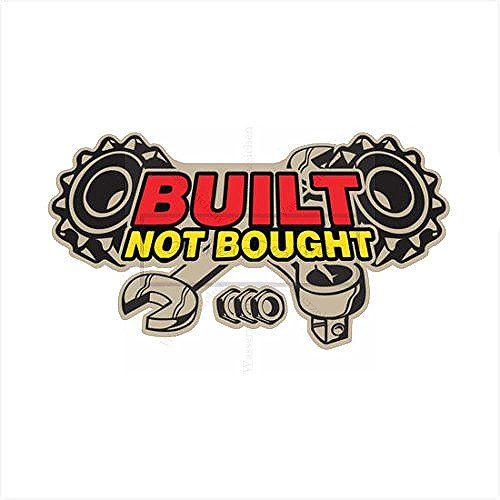 Sticker-Designs 15cm! Aufkleber-Folie Wetterfest Made IN Germany Built Not Bought Rot Gelb Metall B159 Jahre haltbar UV&Waschanlagenfest Auto-Vinyl-Sticker Decal ProfiQualität