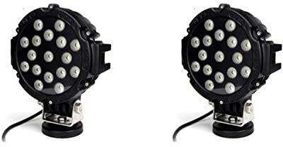 SXMA 1PC Lampe de Travail à LED Ronde 7 Pouces 51W Projecteur de Phare Spot pour projecteur de Camion 4x4 Tout-Terrain pour Quad 4x4 Tout-Terrain (Noir)