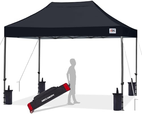 ABCCANOPY Pavillon 3x4,5M WASSERDICHT Flatpavillon Pop-up Gartenzelt Festzelt,Schwarz