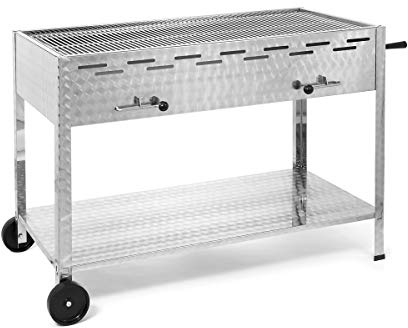 Edelstahl Holzkohlegrill 1140mm, fahrbar