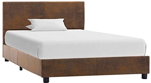 Tidyard Tour de lit en similicuir Noir 180 x 200 cm 100x200 cm marron
