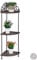 Relaxdays Eckregal, 3 Ablagen, Pflanzen, Blumen, Deko, Gusseisen, Vintage-Design, antik, HxBxT 106 x 42 x 31 cm, braun, 1 Stück