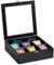 Relaxdays Scatola Porta Tè e Tisane, 7 Scomparti, Organizer con Coperchio Salva-Aroma, HLP: 8 x 25 x 25,5 cm, Nero