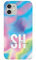 Tirita Personalised Phone Case Cover Compatible with iPhone 12 Mini - Tie Dye Neon Name [07 - Motley Multicoloured]