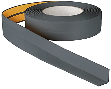 ProfiPVC Weichsockelleiste 18x18mm 15 Meter für Küche und Badezimmer, selbstklebende Abschlussleiste aus PVC, flexible Knickleiste - Fugendichtungsband, anthrazit