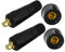 RIVERWELD WIG-Schweißkabel-Panelstecker-Buchse-Set DKJ10-25 & DKZ10-25 Schnellverschraubung 200Amp Schwarz 4 Stück