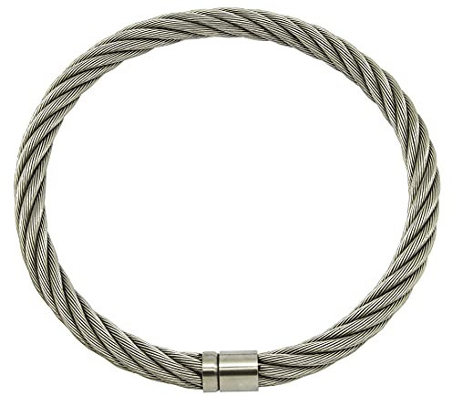 Edelstahl Halsbänder Drahtseil Abschließbare Drehmomente Halsband Halsband Halskette Anhänger O-Ringe Halsbänder (Innendurchmesser 140mm)