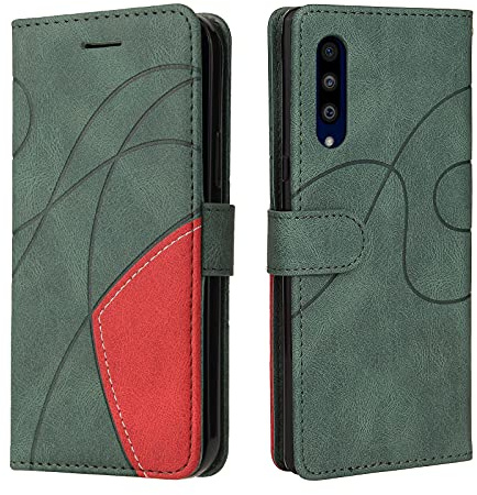 Fatcatparadise Kompatibel mit LG G9 / Velvet / G900 Hülle, Leder PU Brieftasche Handyhülle Flip Case Silikon Bumper Schutzhülle Klapphülle. Lederhülle mit Kartenfächern und Standfunktion (Grün)
