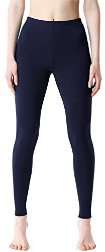 Bellivalini Damen Lange Leggings aus Viskose BLV50-203 (Dunkelblau, XXL)
