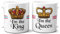 Tazze di Coppia Lui e Lei, Re e Regina, Queen e King - Corone, Idee Regalo San Valentino, Anniversario, per Lui Lei, Colazione