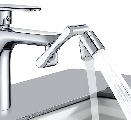 ZEYXINH 1440° Drehbarer Multifunktionaler Verlängerungshahn: Wasserhahn Aufsatz mit Wasserhahn Verlängerung mit Wassersparer-Aufsatz Schwenkbar für Bad und Küche
