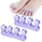 Sibba Toe Separators for Nail Polish, Silicone Toe Separator, Straighteners and Correctors for Overlapping Toes, Bunions, Hammer Toe, Foot Pain Relief for Men and Women (Purple)