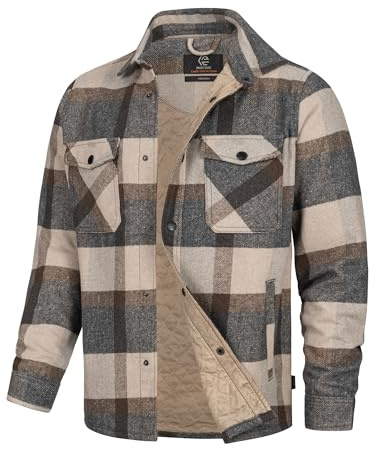 Indicode Herren Spin Langarmhemd Hemdjacke mit Kopfleiste und Karomuster