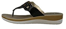 inblu Flip-Flops für Damen mit weichen Wellen und Nieten Flipflop, Schwarz, 40 EU