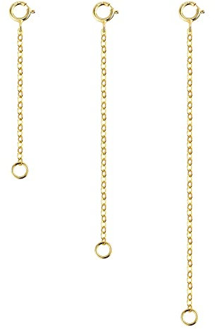 3 PCS Gold Chain Necklace Extenders for Women Durable Strong Removable Necklace Bracelet Anklet Extension for Jewelry Making(2 3 4 Inch, Gold)